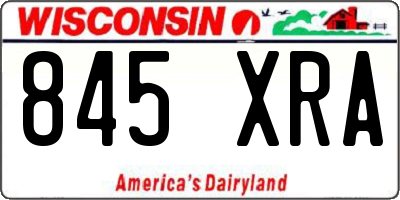 WI license plate 845XRA
