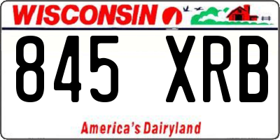 WI license plate 845XRB
