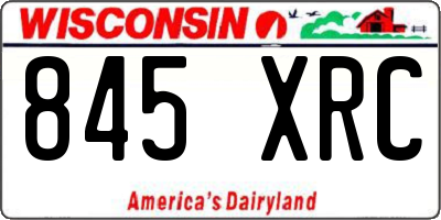 WI license plate 845XRC