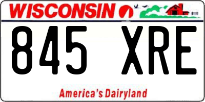 WI license plate 845XRE