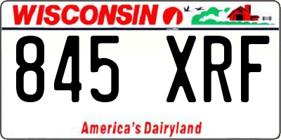 WI license plate 845XRF