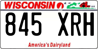 WI license plate 845XRH