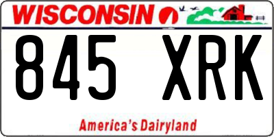 WI license plate 845XRK