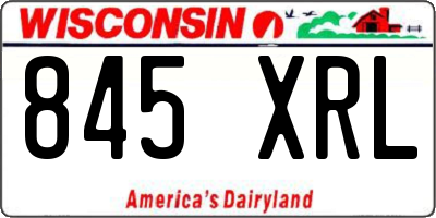 WI license plate 845XRL