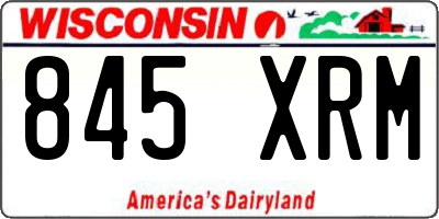 WI license plate 845XRM