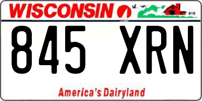 WI license plate 845XRN
