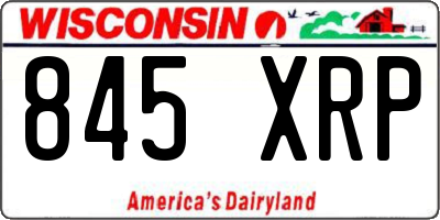 WI license plate 845XRP