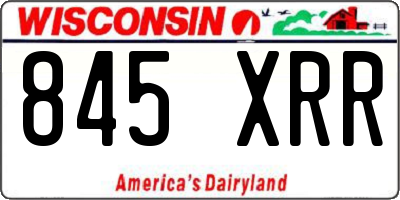 WI license plate 845XRR