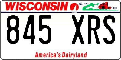 WI license plate 845XRS