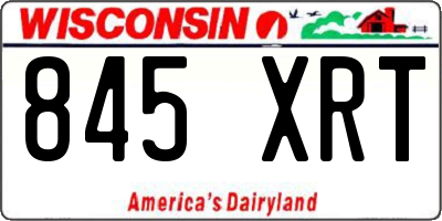 WI license plate 845XRT