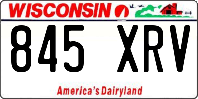 WI license plate 845XRV