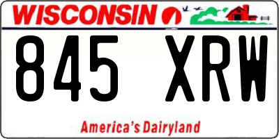 WI license plate 845XRW