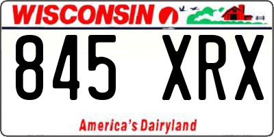 WI license plate 845XRX