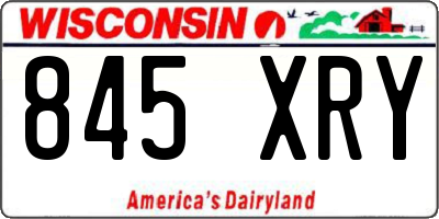 WI license plate 845XRY