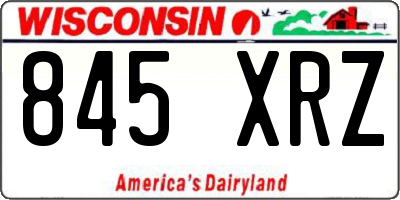WI license plate 845XRZ