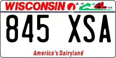 WI license plate 845XSA