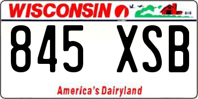 WI license plate 845XSB