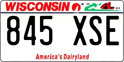 WI license plate 845XSE