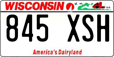 WI license plate 845XSH