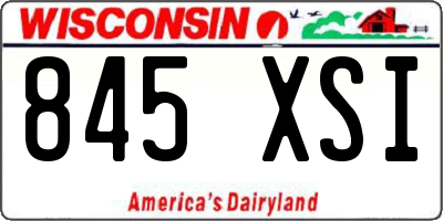 WI license plate 845XSI