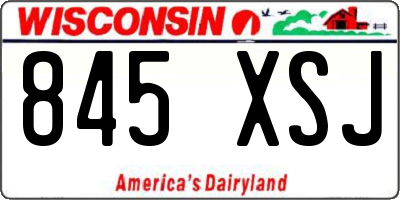 WI license plate 845XSJ