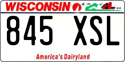WI license plate 845XSL
