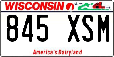 WI license plate 845XSM