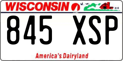 WI license plate 845XSP