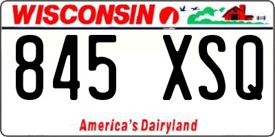 WI license plate 845XSQ
