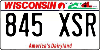 WI license plate 845XSR