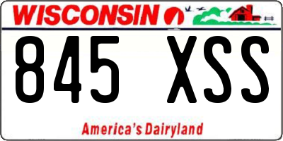 WI license plate 845XSS