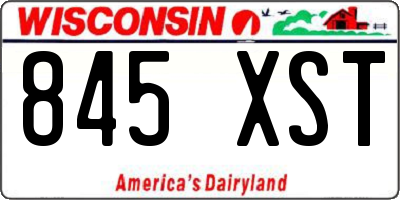 WI license plate 845XST