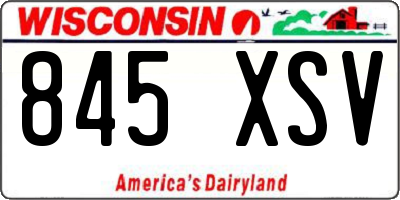 WI license plate 845XSV