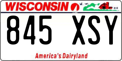 WI license plate 845XSY