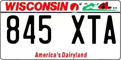WI license plate 845XTA