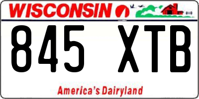 WI license plate 845XTB