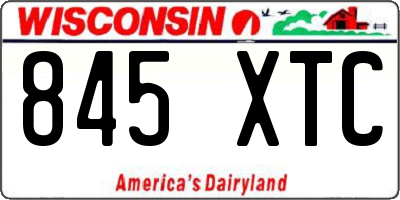 WI license plate 845XTC