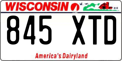 WI license plate 845XTD