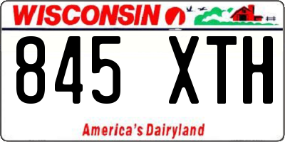 WI license plate 845XTH