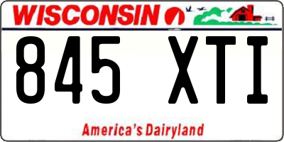 WI license plate 845XTI