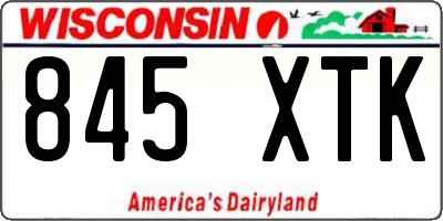 WI license plate 845XTK