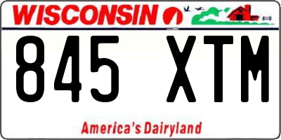 WI license plate 845XTM