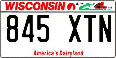 WI license plate 845XTN