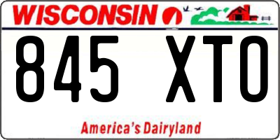 WI license plate 845XTO