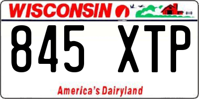 WI license plate 845XTP