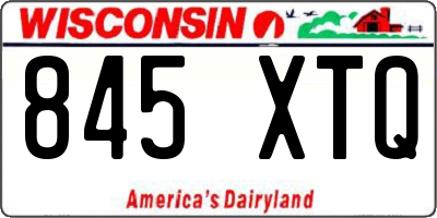 WI license plate 845XTQ