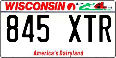 WI license plate 845XTR