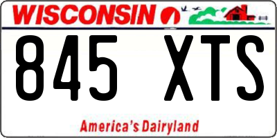 WI license plate 845XTS