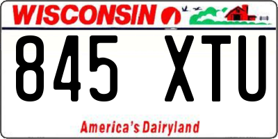 WI license plate 845XTU