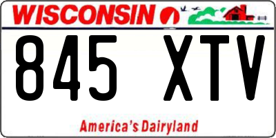 WI license plate 845XTV